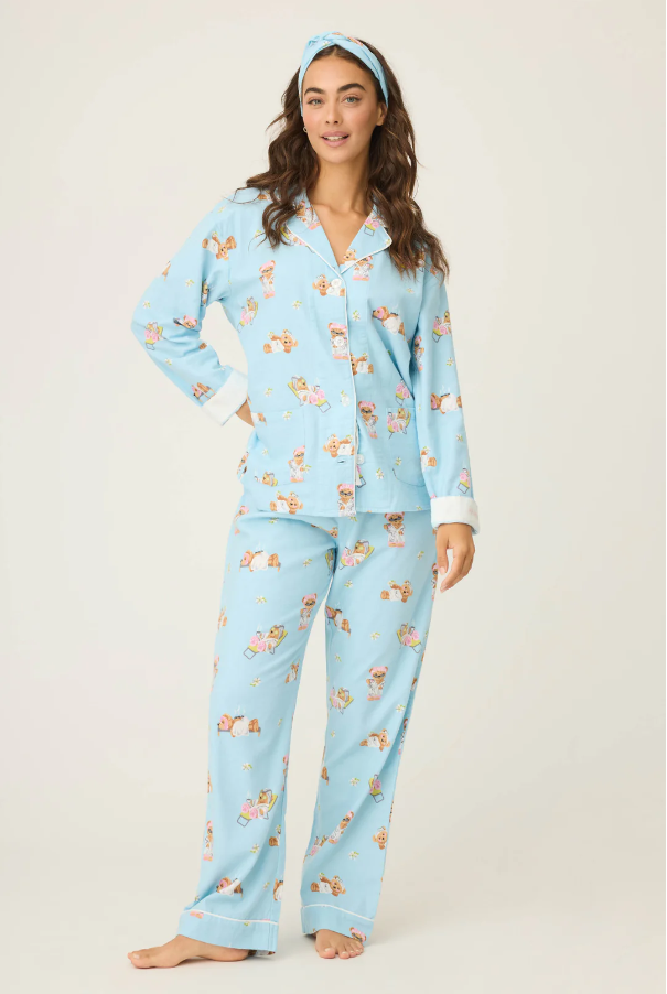 PJ Salvage - Flannel PJ Set - RUFLPJ - Icy Blue/Pink/Turquoise