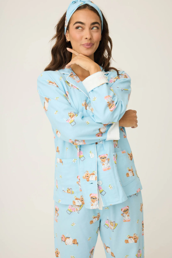 PJ Salvage - Flannel PJ Set - RUFLPJ - Icy Blue/Pink/Turquoise