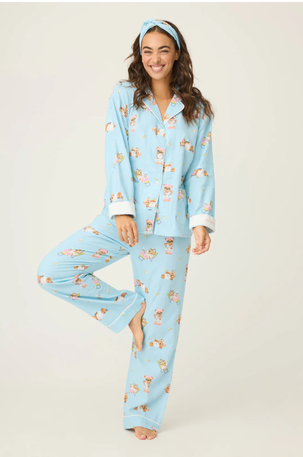 PJ Salvage - Flannel PJ Set - RUFLPJ - Icy Blue/Pink/Turquoise