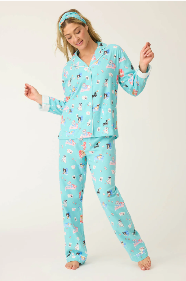PJ Salvage - Flannel PJ Set - RUFLPJ - Icy Blue/Pink/Turquoise