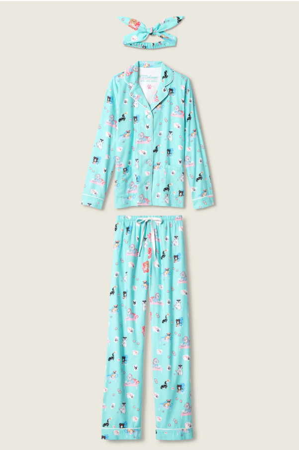 PJ Salvage - Flannel PJ Set - RUFLPJ - Icy Blue/Pink/Turquoise