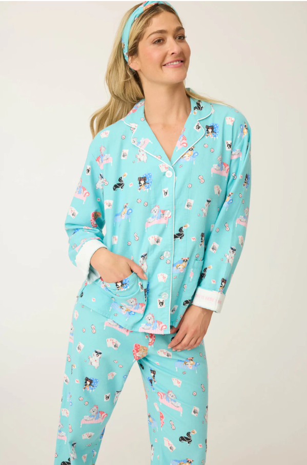 PJ Salvage - Flannel PJ Set - RUFLPJ - Icy Blue/Pink/Turquoise