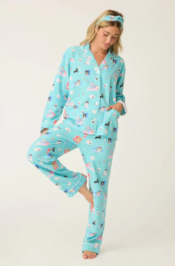 PJ Salvage - Flannel PJ Set - RUFLPJ - Icy Blue/Pink/Turquoise