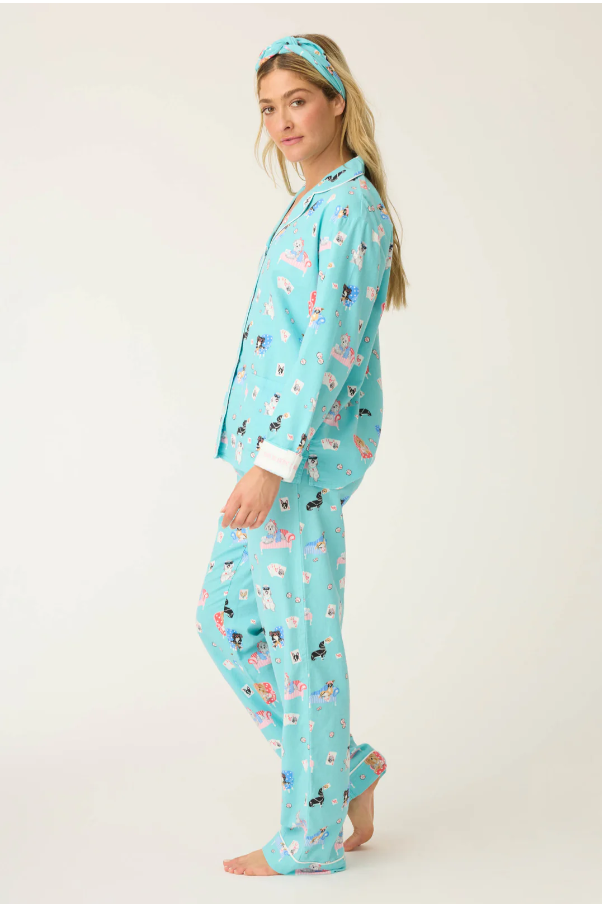 PJ Salvage - Flannel PJ Set - RUFLPJ - Icy Blue/Pink/Turquoise