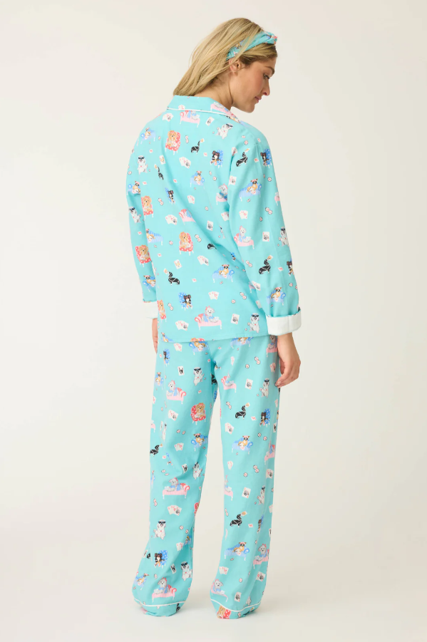 PJ Salvage - Flannel PJ Set - RUFLPJ - Icy Blue/Pink/Turquoise