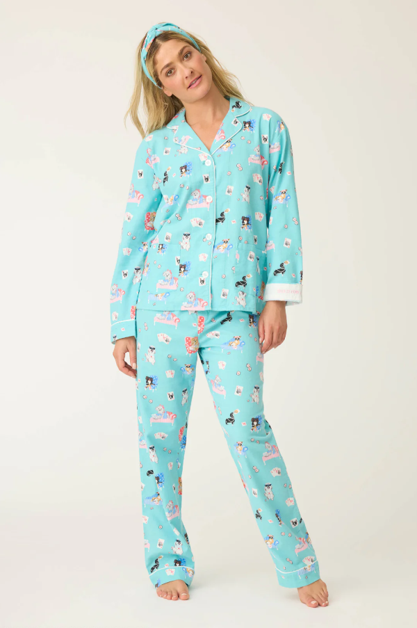 PJ Salvage - Flannel PJ Set - RUFLPJ - Icy Blue/Pink/Turquoise