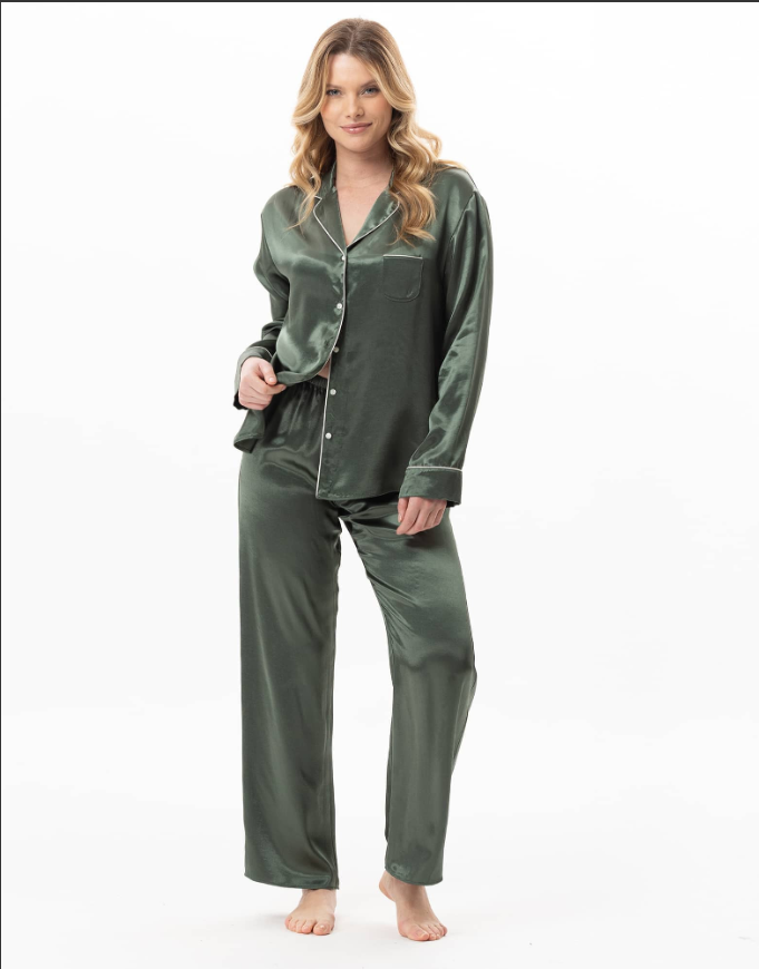 Le Chat DARCY 106 Lichen-0420 Viscose Button-Down Pajamas C115APY