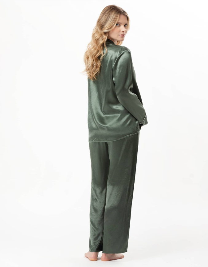 Le Chat DARCY 106 Lichen-0420 Viscose Button-Down Pajamas C115APY