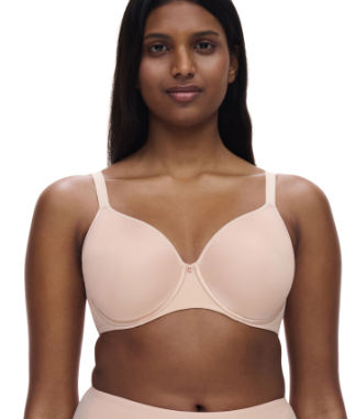Chantelle-Comfort Chic Back Smoothing T-Shirt Bra C18JNV Black/ Nude