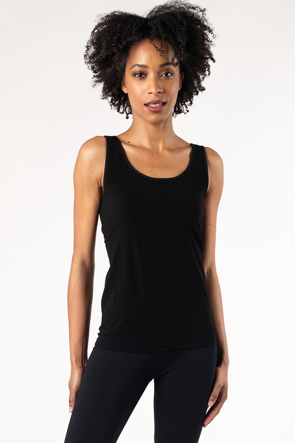 Terrera-Seamless Bra Tank - Black-4019