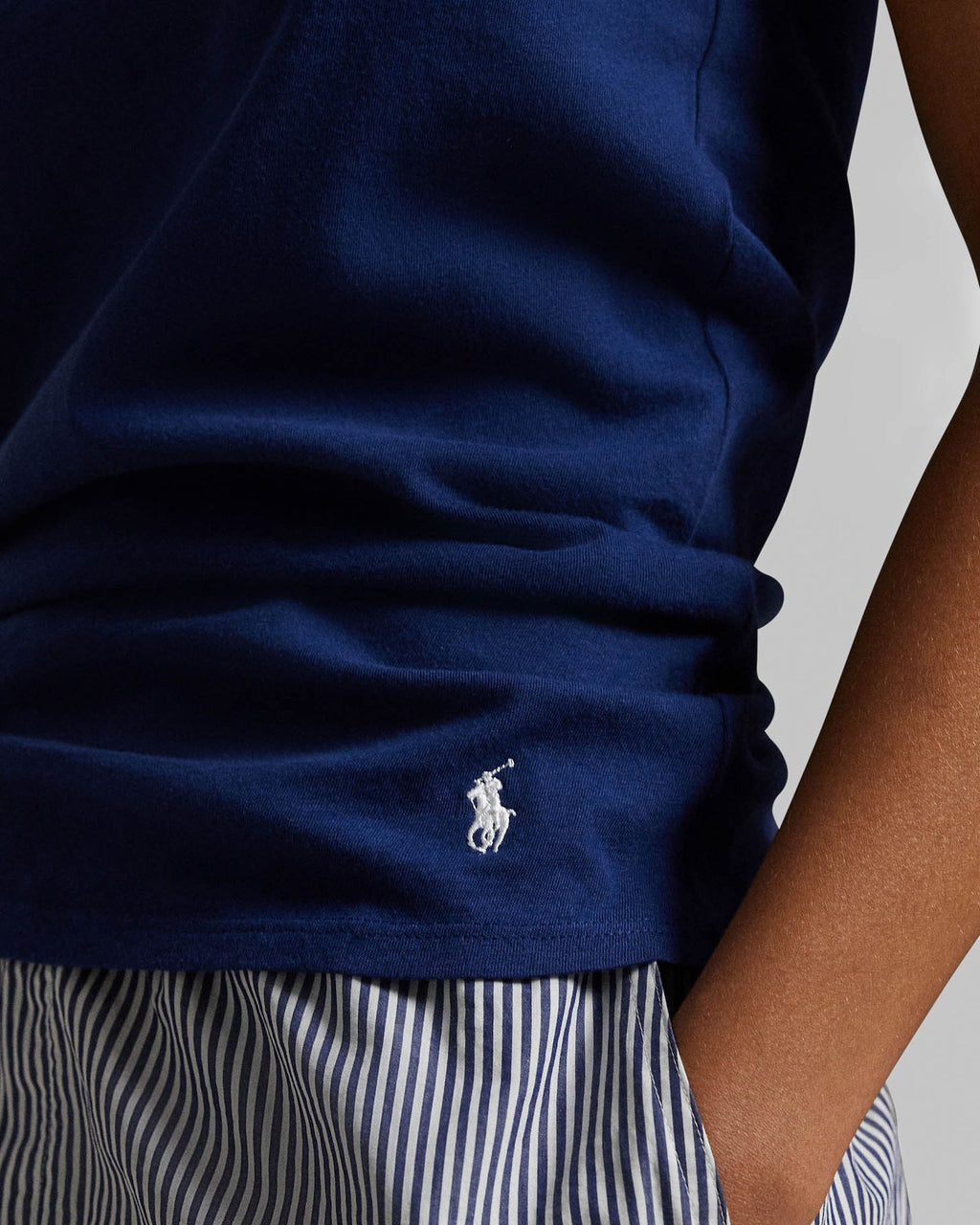 POLO RALPH LAUREN- LONG LEAN TANK TOP- onyx/grey/white cloud/navy