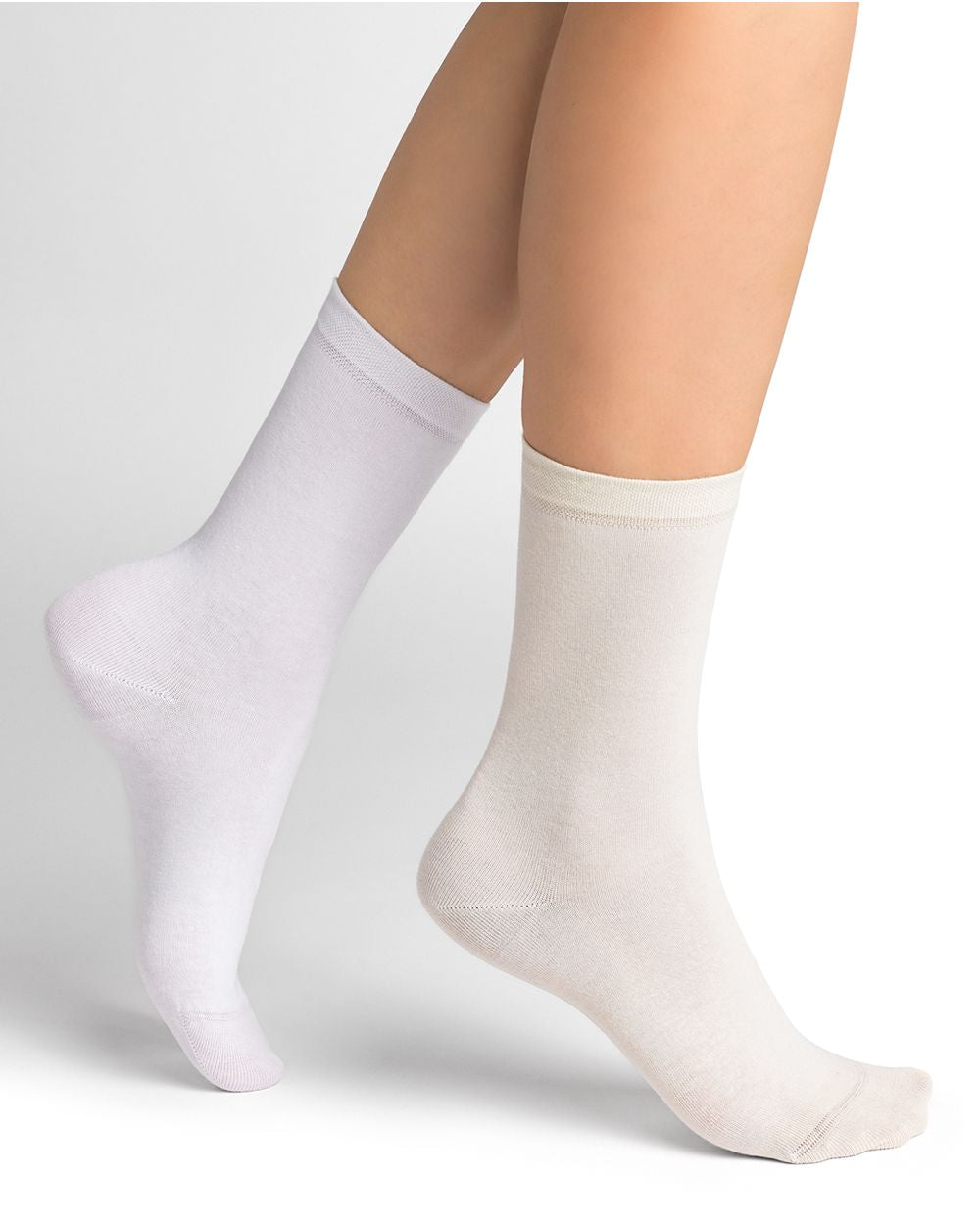 Set Of Two Pairs Of Plain 97% Cotton Socks Black- 6460