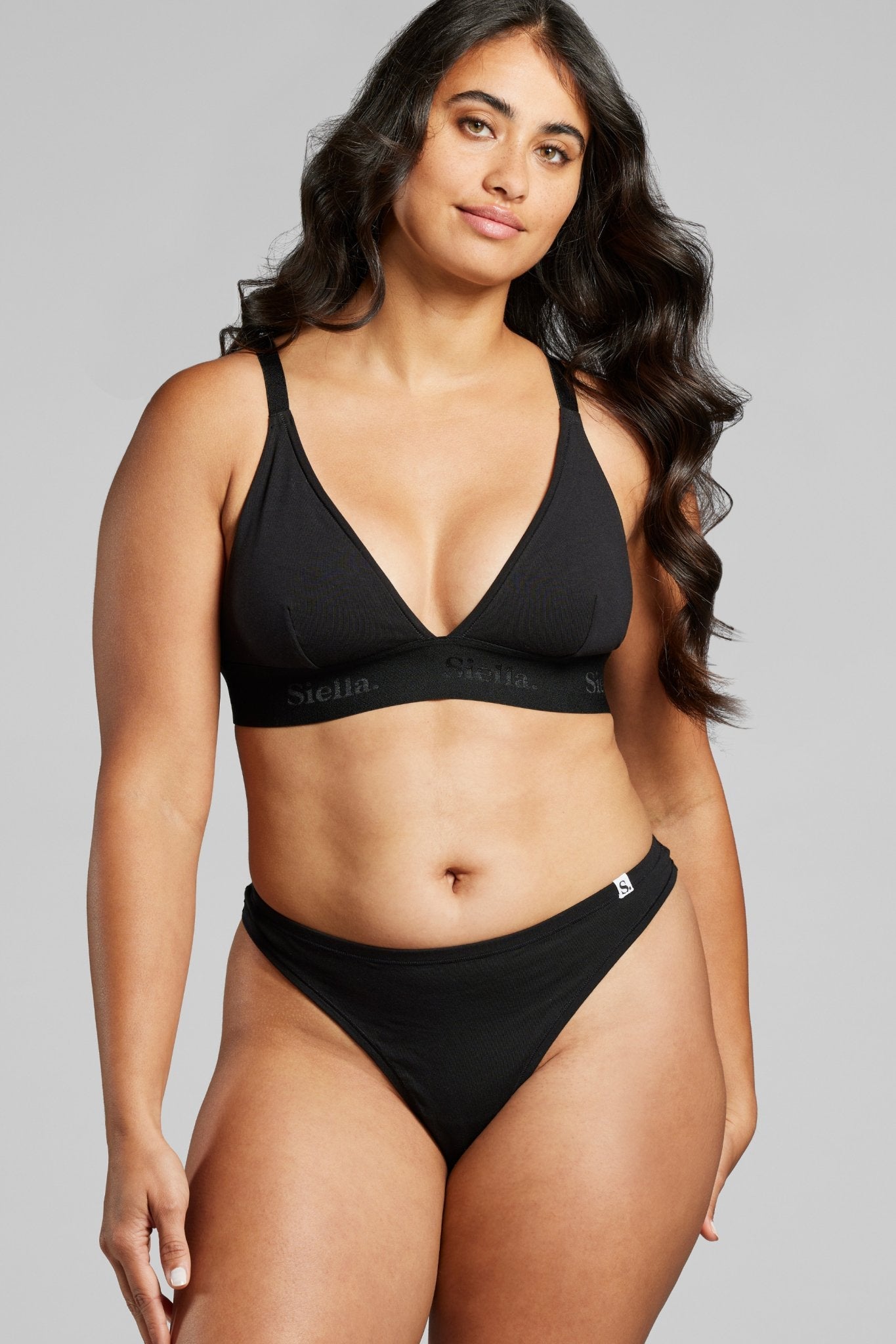 Siella Organic Cotton Thong- white/Black - 85661