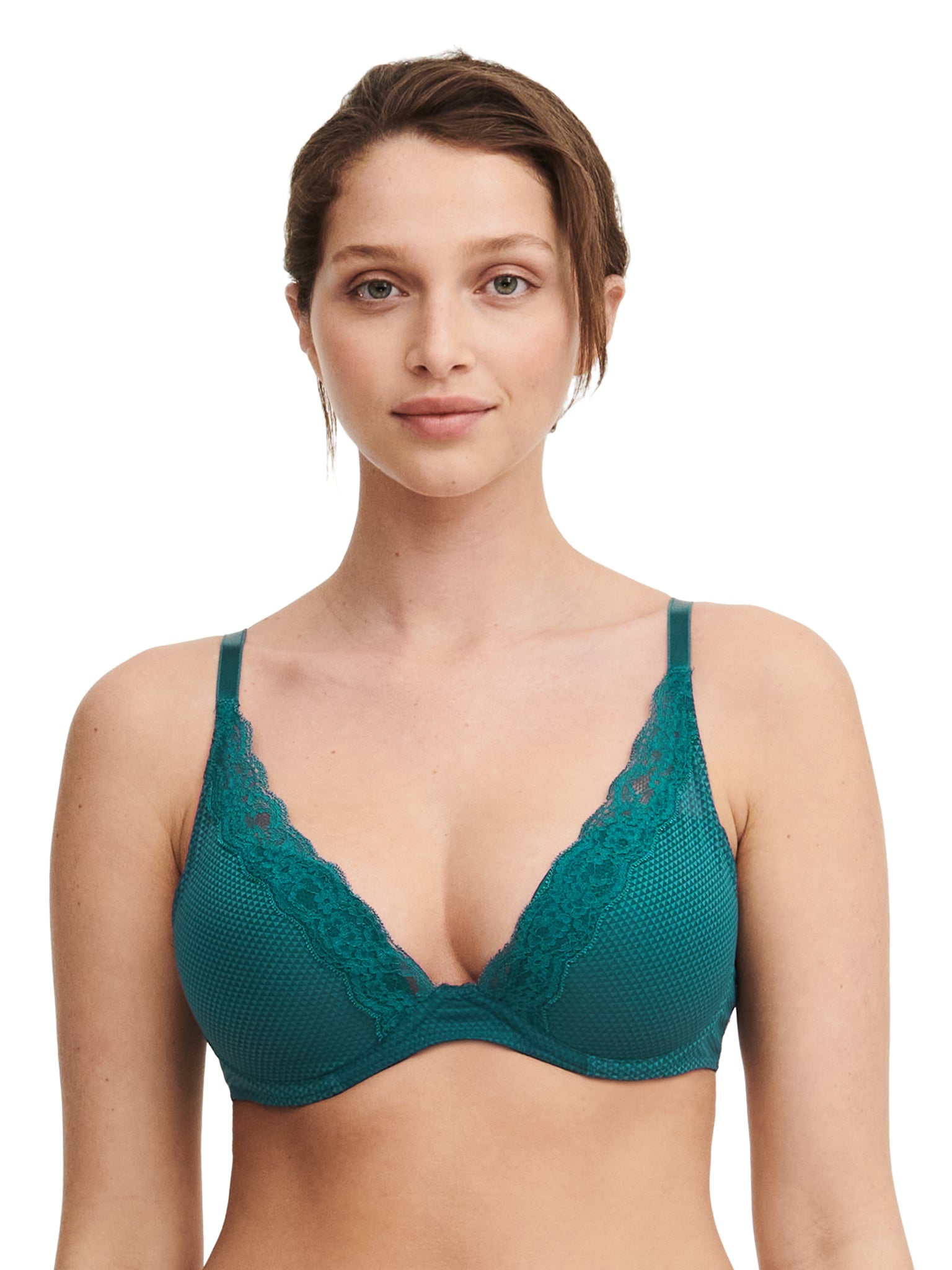 Passionata Brooklyn Plunge Bra - Porcelain Pink/Oriental Green/Evening Haze- P57010