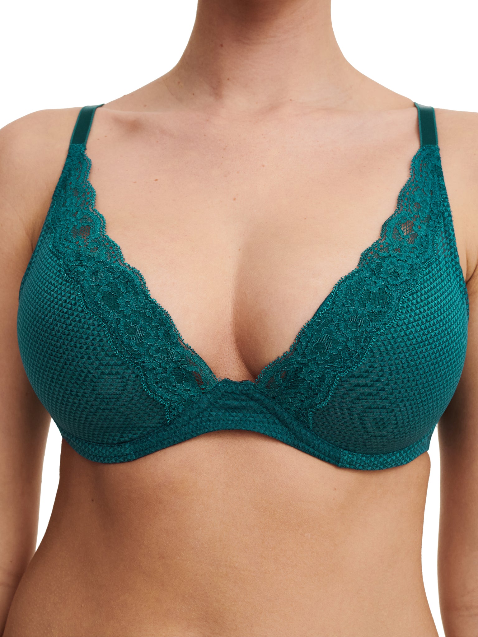 Passionata Brooklyn Plunge Bra - Porcelain Pink/Oriental Green/Evening Haze- P57010