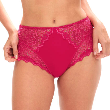 Simone Perele - Caresse Deep Brief 12A770- Black/Peau Rose/Ruby Pink