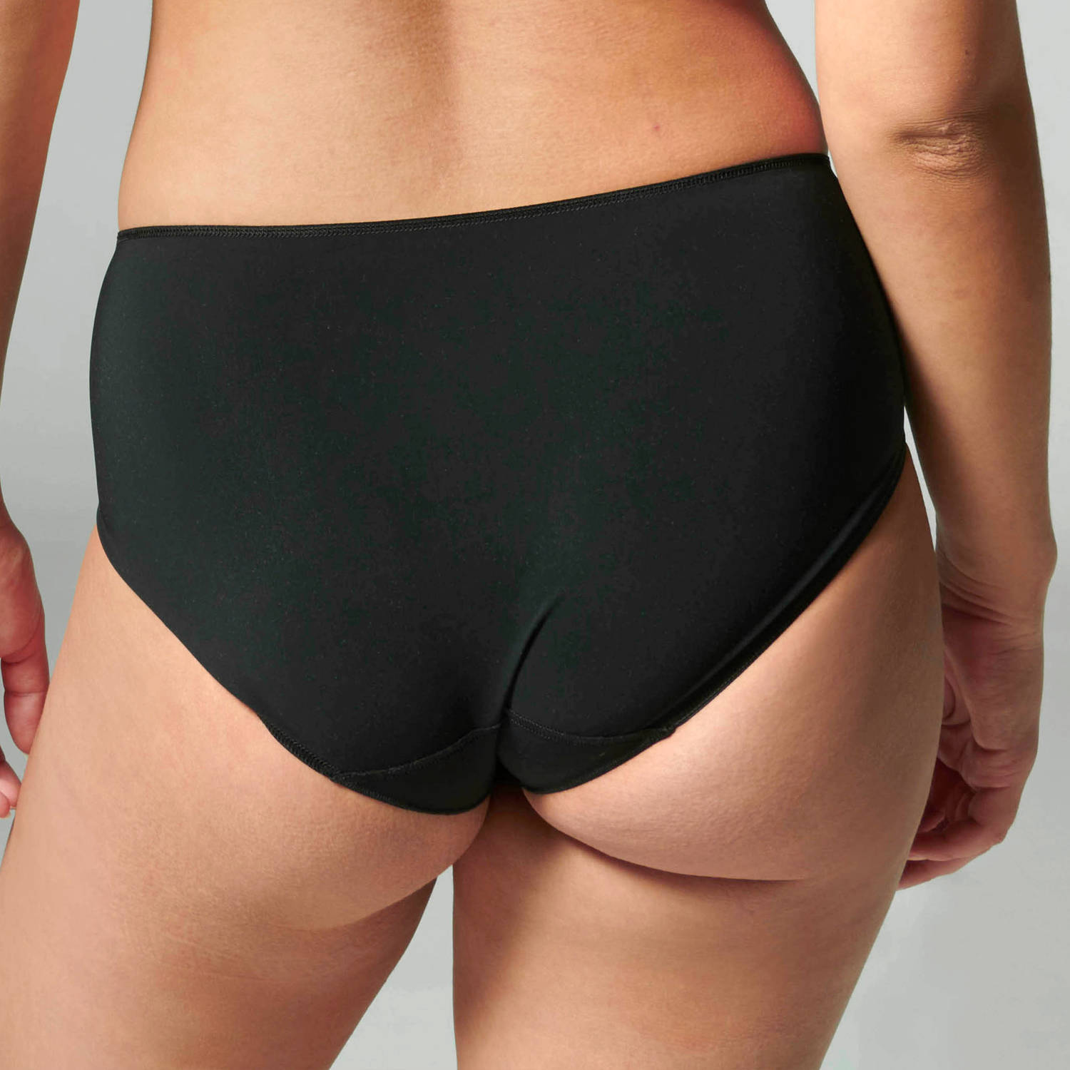 Simone Perele - Caresse Deep Brief 12A770- Black/Peau Rose/Ruby Pink