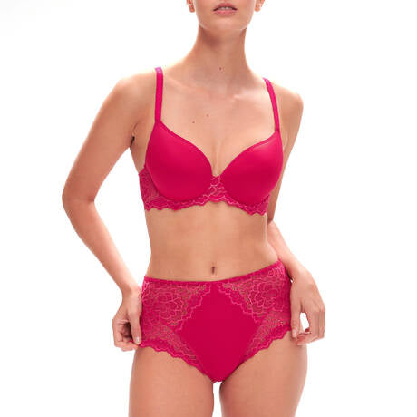 Simone Perele - Caresse Deep Brief 12A770- Black/Peau Rose/Ruby Pink