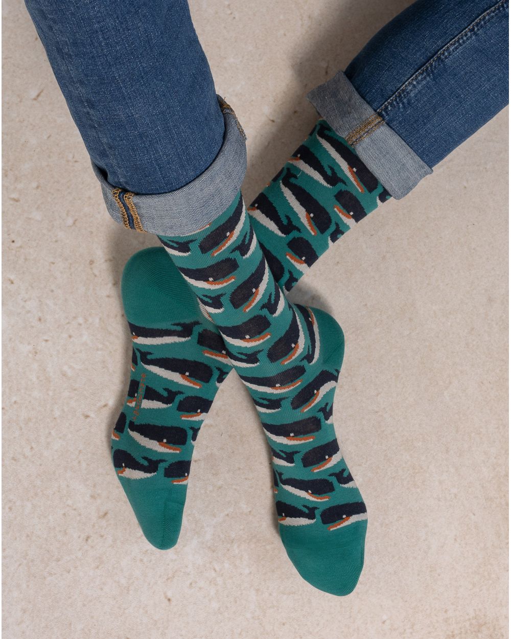 BLEUFORET Whale Mens Socks Malachite- 7106