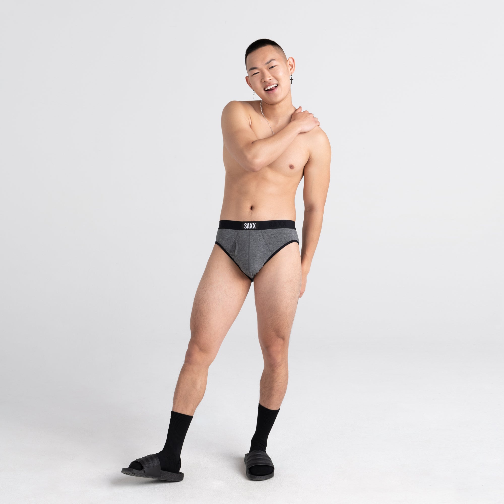 Saxx Ultra super soft brief- SXBR30F- BLACK/ SALT PEPPER