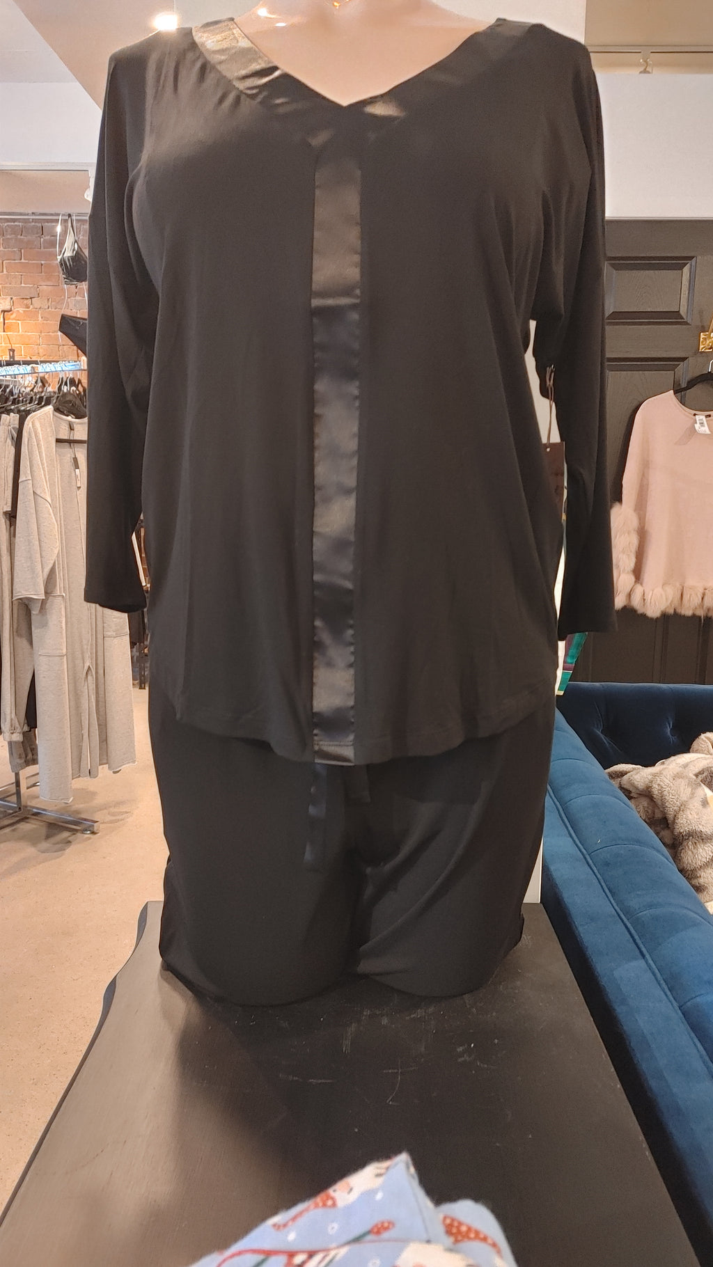 Fleur't Satin Trim PJ Set 6411