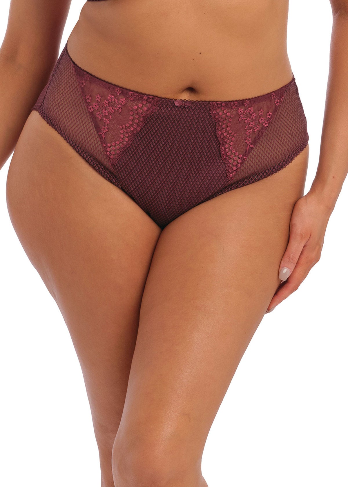 Elomi Charley High Leg Brief - Aubergine