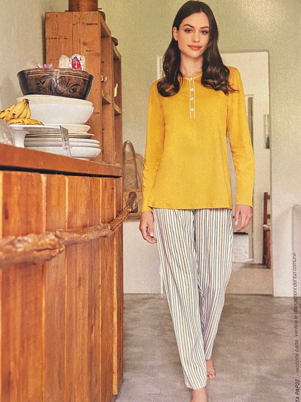 Linclalor Cotton Long-Sleeve Cotton Pajama Set 74535