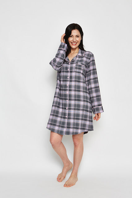 KayAnna Flannel Night Shirt- F12432-100%cotton
