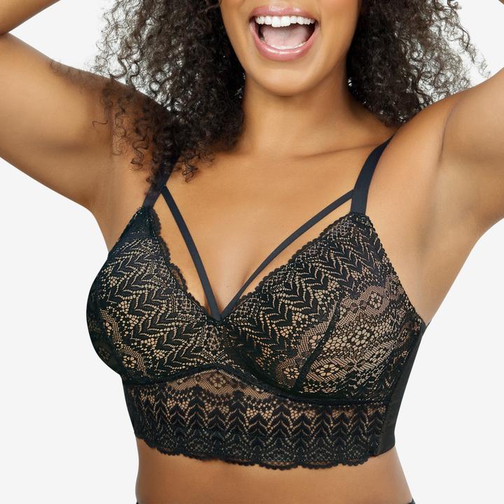 Mia Lace Wire-Free Bralette P6011 - Rio Red/Black