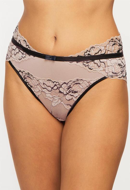 Montelle Parisian Kiss High Waist Brief 9463 Black/Taupe