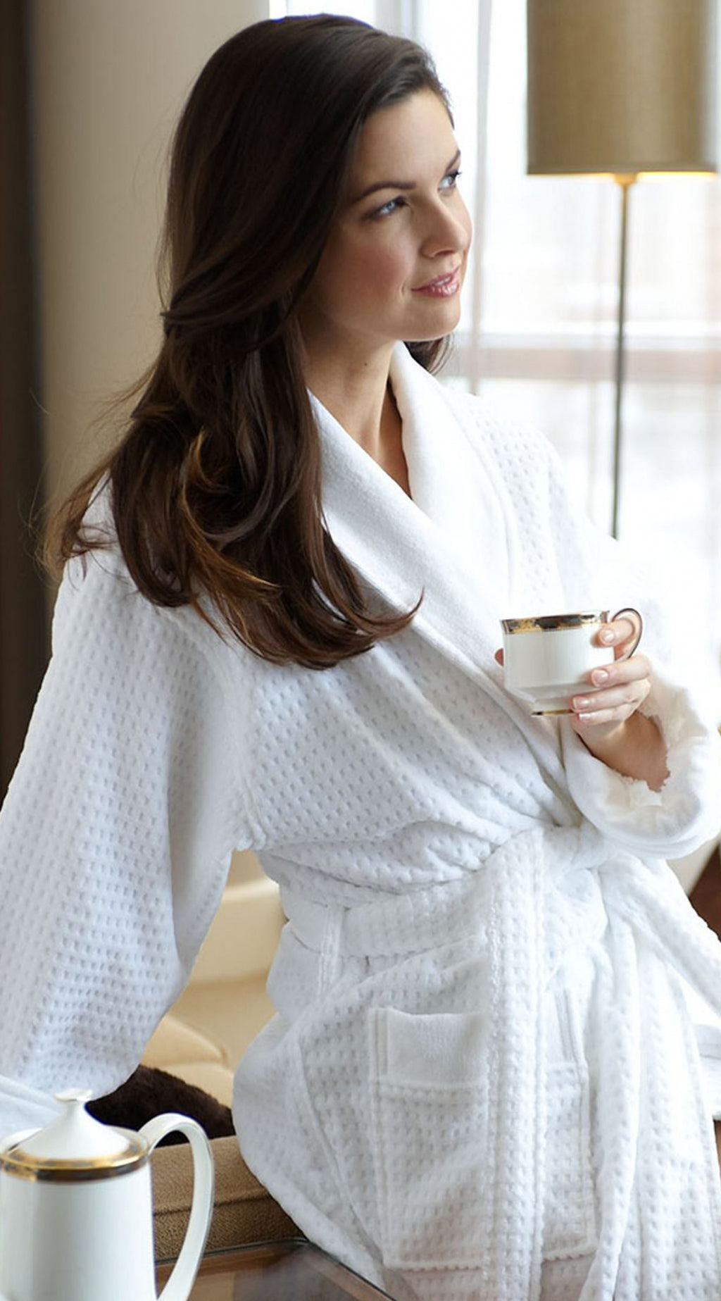 Kayanna / Mansfield - Jacquard Terry Velour Shawl Collar Robe M108