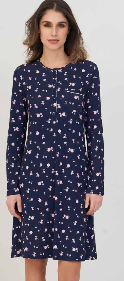 Linclalor Viscosa serafino Long Sleeve Sleeping Gown 02623