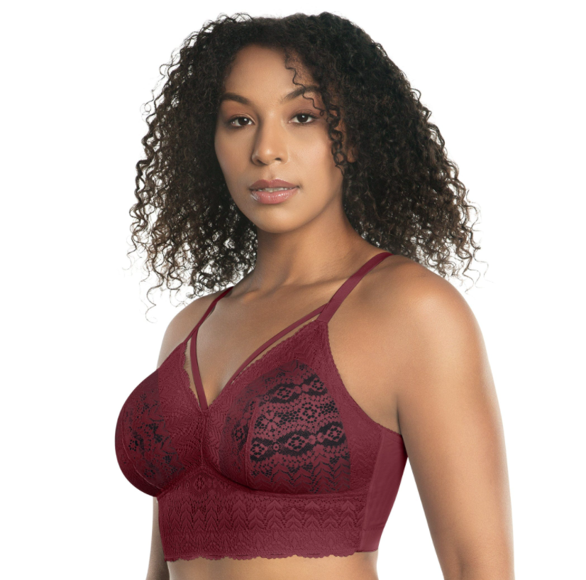 Mia Lace Wire-Free Bralette P6011 - Rio Red/Black