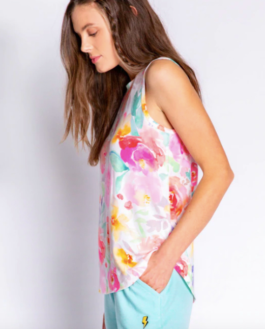 PJ Salvage - Spring Into Sunshine Floral Tank Top