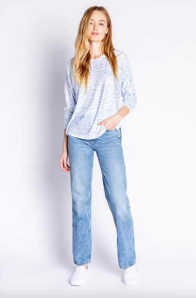 PJ Salvage - Peachy Party Zebra Long Sleeve Top