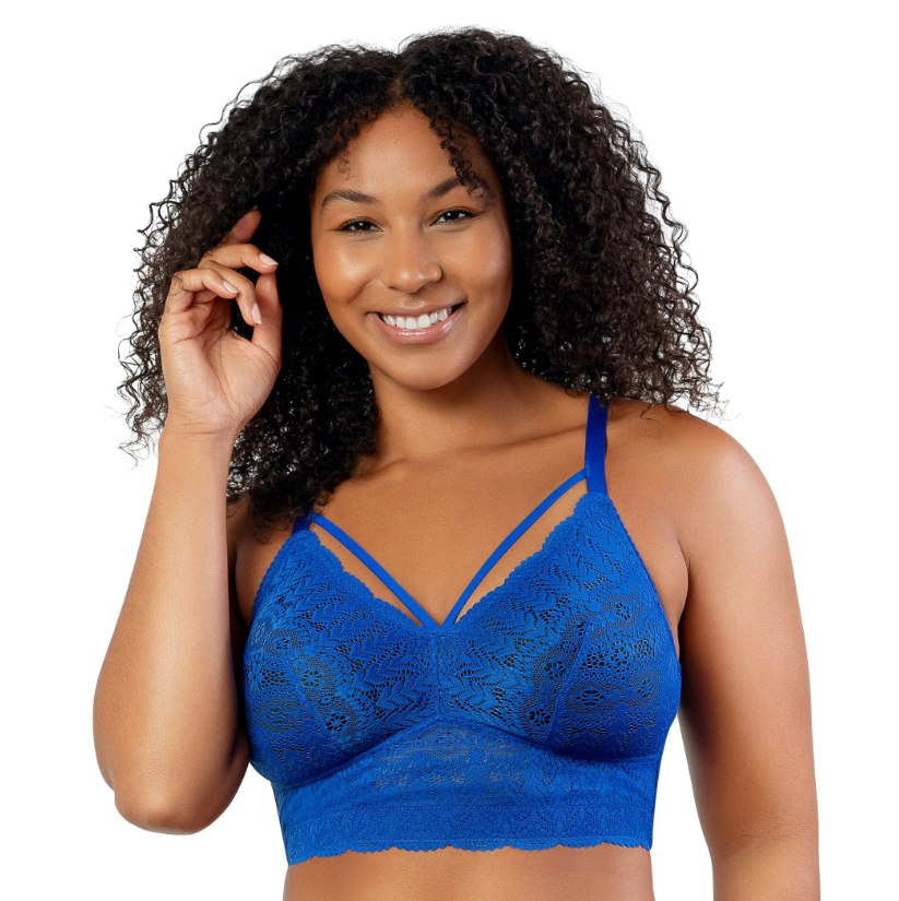 Mia Lace Wire-Free Bralette P6011- Sapphire Blue
