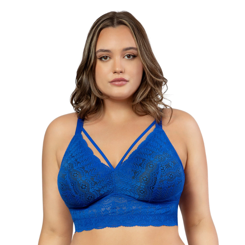 Mia Lace Wire-Free Bralette P6011- Sapphire Blue