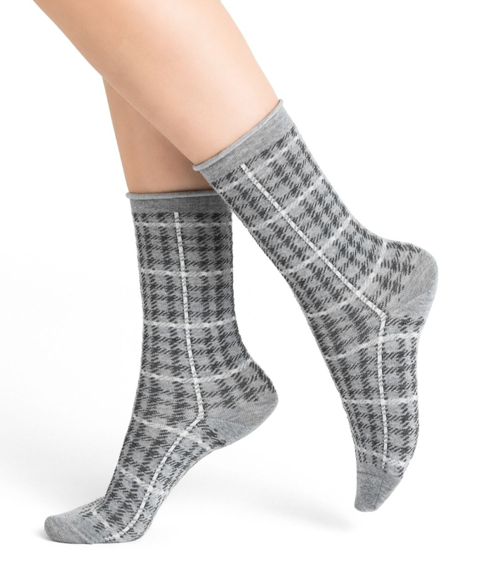 Bleuforet Prince of Wales Fine Wool Socks - 6376