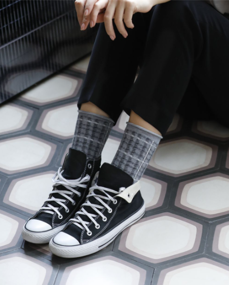 Bleuforet Prince of Wales Fine Wool Socks - 6376