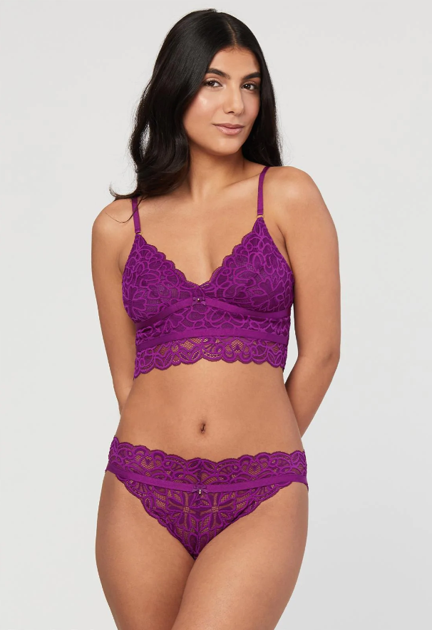 Fleur't Longline Bralette and Brazilian Panty Set 6501