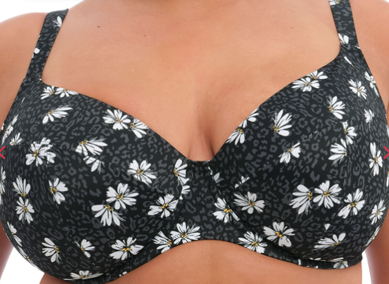 Elomi Plain Sailing Plunge Bikini Top Black Daisy-ES7274BDY