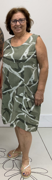 JA211232-100% Linen Dress Marble Print