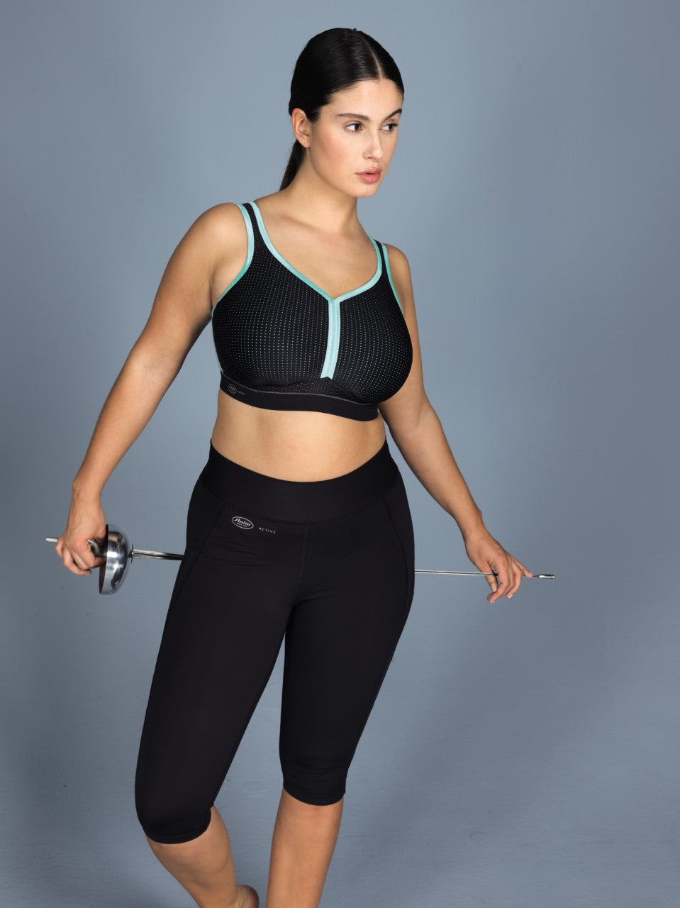 Anita Active Performance Maximum Support Sports Bra 5566- Black/Pool Blue-Dark Oliv/Schwarz